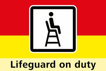 Rood-gele vlag: lifeguards houden toezicht